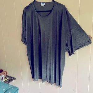 New and very large and floaty. 30” from shoulder to hem And 58-60 around body